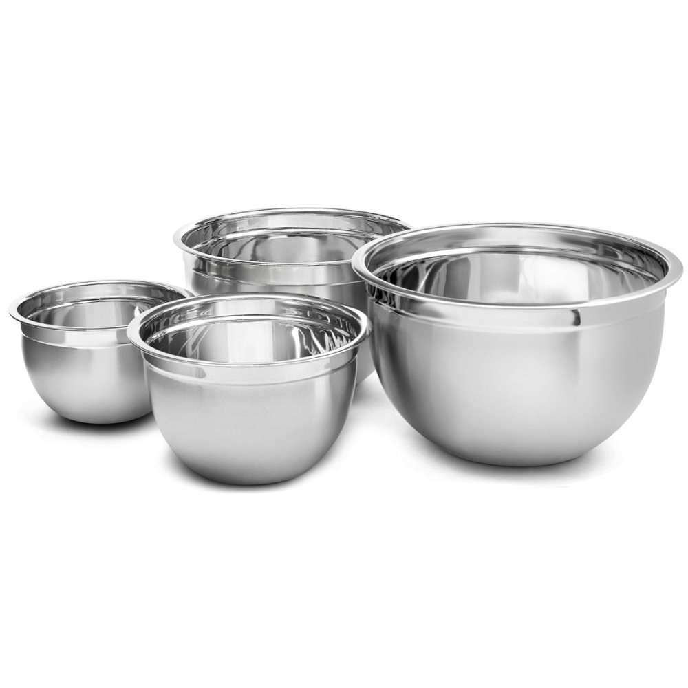 Deep Professional Heavy Duty Stainless Steel Mixing Bowls Set of 4 3
