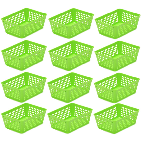 Plastic Storage Basket 6 x 4.5 x 2.25 Inch, 12 Pack