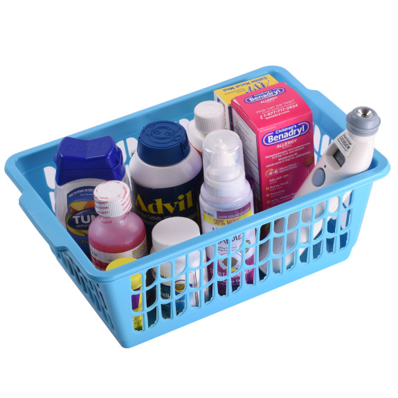 Small Plastic Storage Basket 11.5 x 7.75 x 4.25 Inch - Bedroom