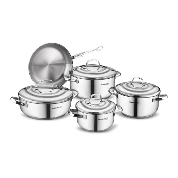 Korkmaz Nosta 9 Piece Stainless Steel Cookware Set A1082