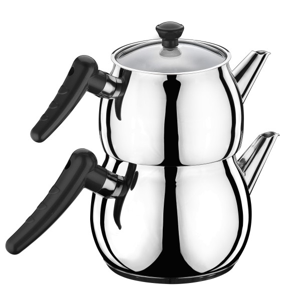 Stainless Steel Turkish Tea Pot Black - Caydanlik