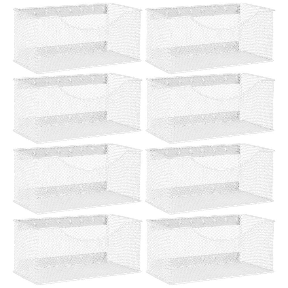 White Mesh Storage Basket 11x5.5x5, Pack of 8 Mesh