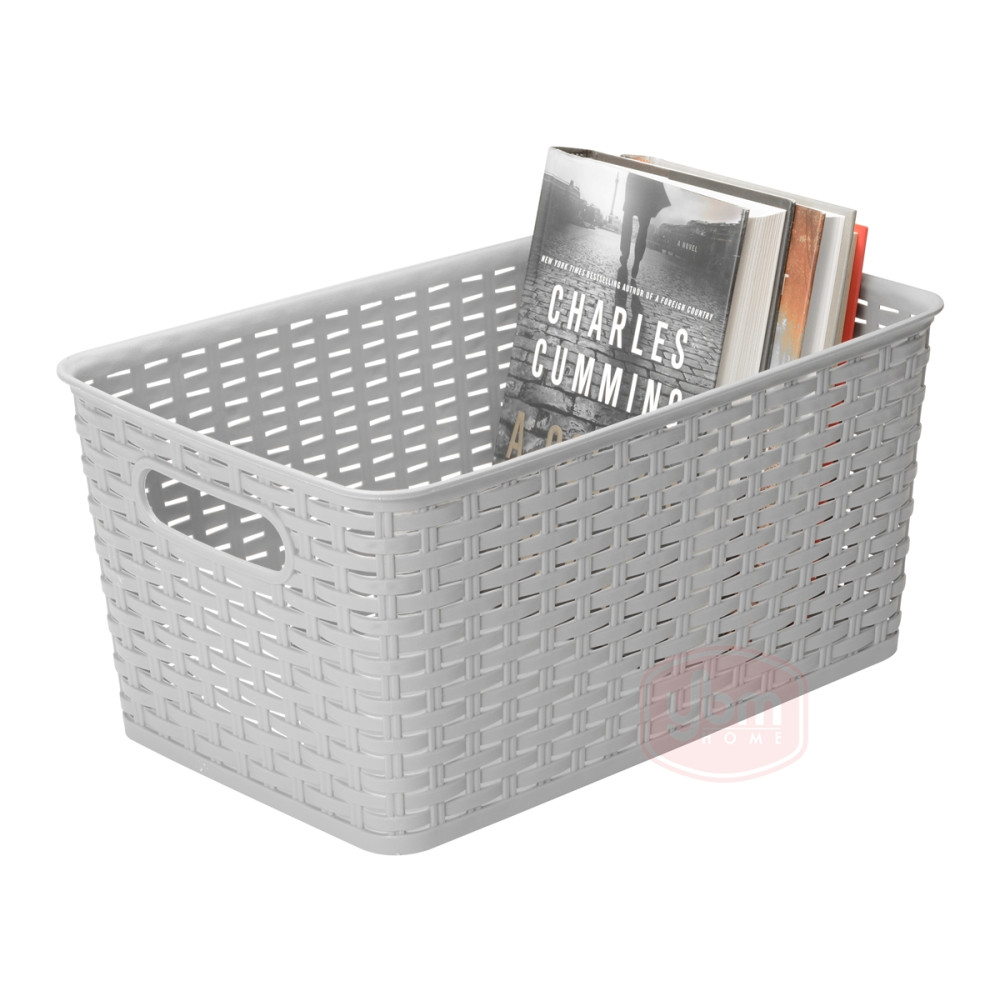 Plastic Rattan Storage Basket Large | YBM Home