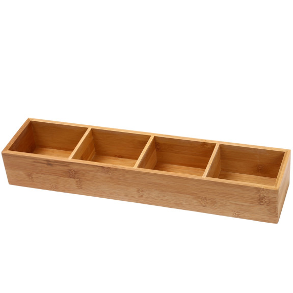 Bamboo 4 Compartment Organizer Tray Bamboo Collection Organization