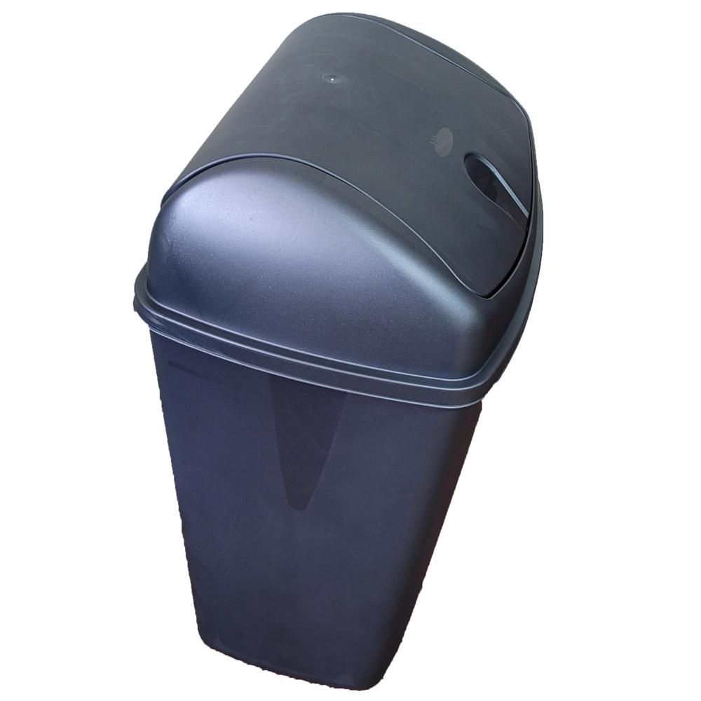Plastic Trash Can with Swing Lid YBM Home