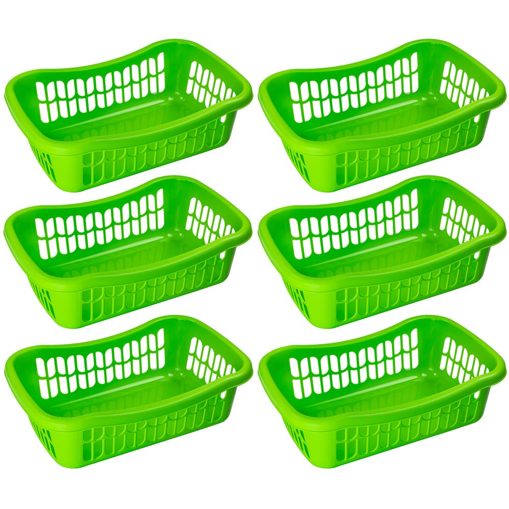 Extra Large Plastic Storage Basket, 6 Pack Kitchen Storage