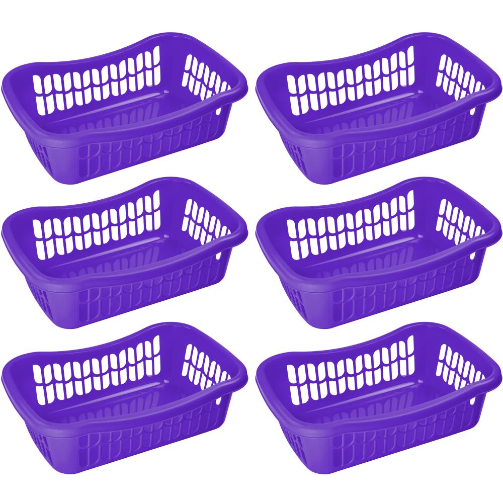 Extra Large Plastic Storage Basket, 6 Pack Kitchen Storage